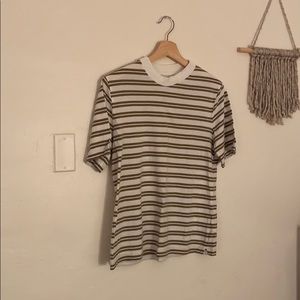 Everlane green striped mock tee